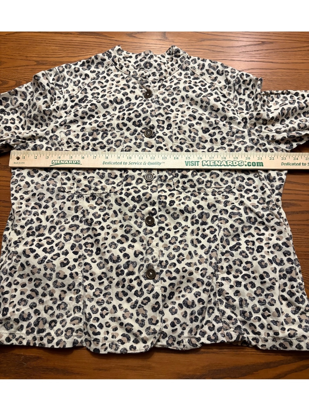 Caslon Plus Size 2X Animal Print Cotton Blend Button Down Utility Jacket Shirt